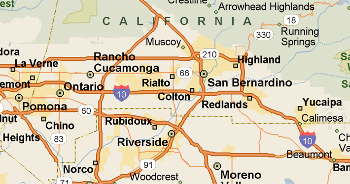 San Bernardino County Courier Map