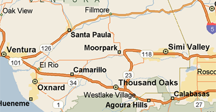 Ventura County Courier Map