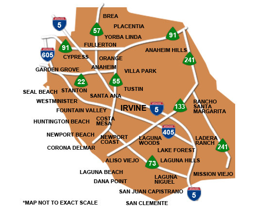 Driving directions to Mall Orange County CBD, Jl. Orange County